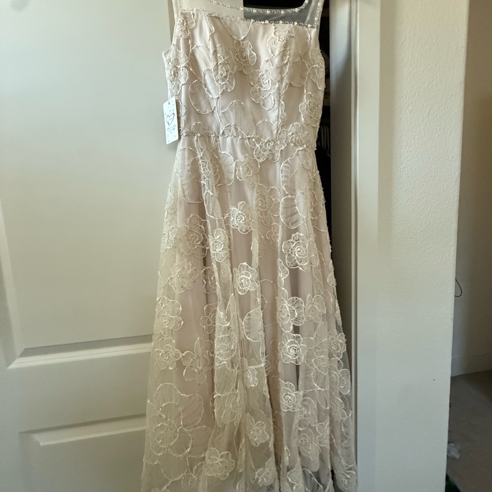 Source Unknown Cream Floral Maxi Dress